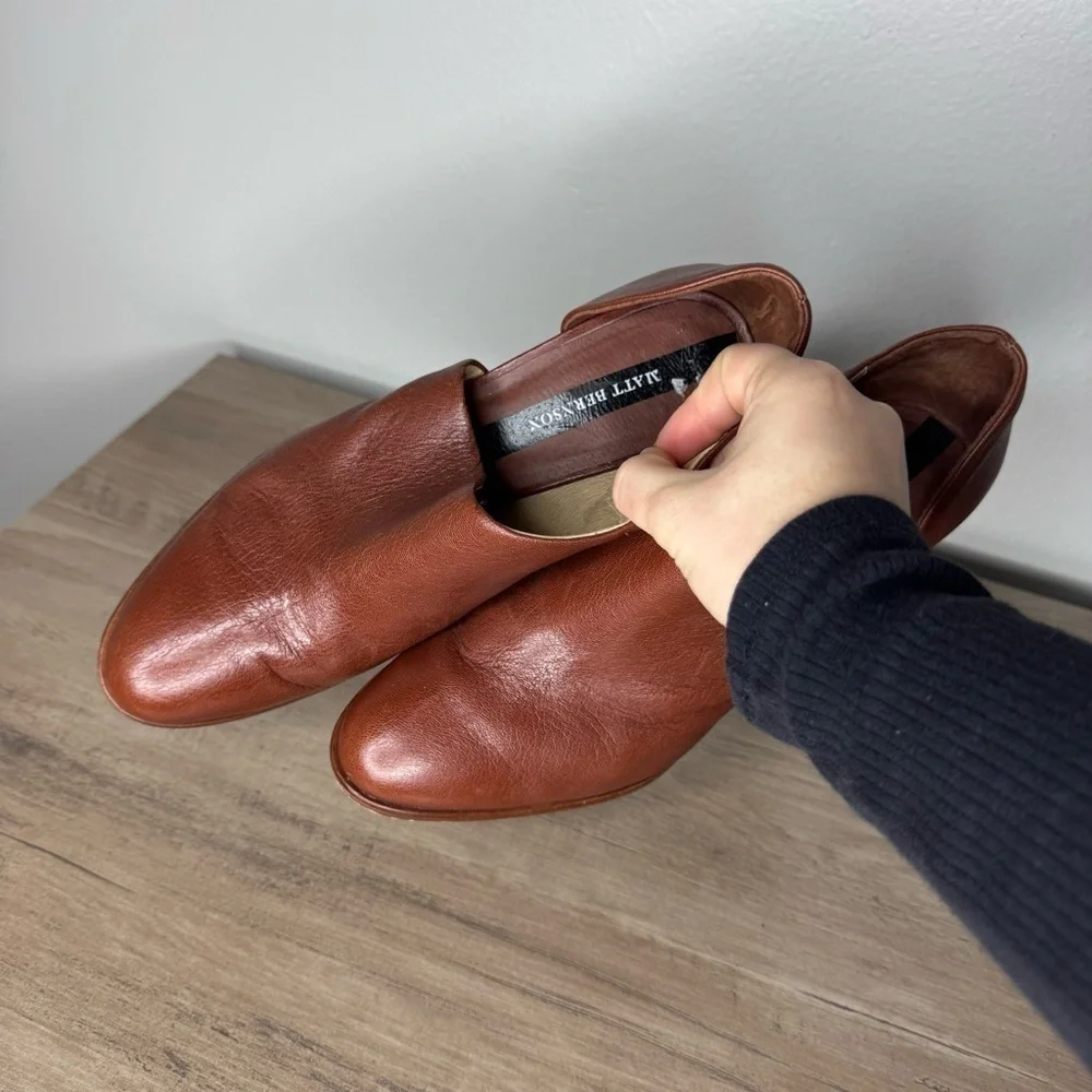 Matt Bernson Leather Half-d'orsay Wedge Bootie in Brown